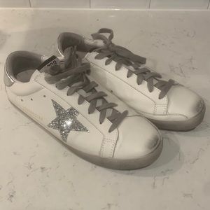 Silver sparkly star sneakers